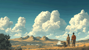 Four misty hills in background, representing the Four Hills of Life framework for apprenticeship wisdom and lifelong leadership learning across generations